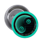Aqua cosmique dans l'équilibre Yin Yang badges publicitaires