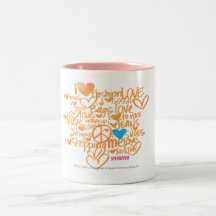 Aqua/orange de graffiti tasse à café