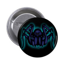 Araignée bleue, bouton badge avec épingle