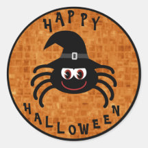 Araignée mignonne de Halloween avec le chapeau de  Autocollant