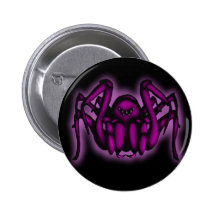 Araignée rose, bouton badge avec épingle