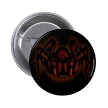 Araignée rouge, bouton badge avec épingle