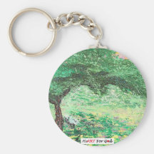 Arbre balayé par le vent, coeur pour Dieu 1,9 Porte-clé