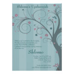 Arbre bouclé - invitation bleue