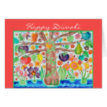 Arbre de carte de voeux de Diwali de la vie