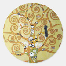 ARBRE de la VIE - Klimt Autocollants Ronds