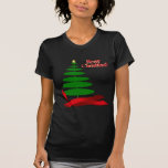 Arbre de Noël avec le ruban rouge T-shirt