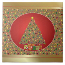 Arbre de Noël d'or Carreaux