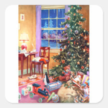 Arbre de Noël nostalgique Autocollant
