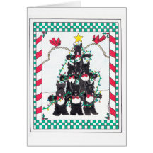 ARBRE DE SCOTTIE CARTE DE VŒUX