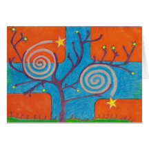 Arbre en spirale cartes de vœux
