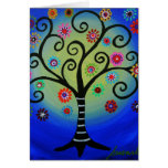 Arbre lunatique de la peinture de la vie cartes