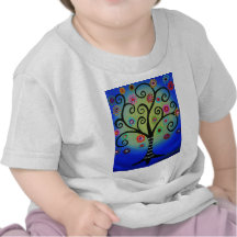 Arbre lunatique de la peinture de la vie t-shirts