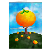 Arbre orange cartes de vœux