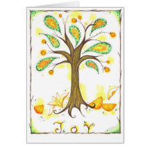 Arbre orange de JOIE Cartes De Vœux