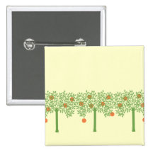 Arbre orange stylisé badge avec épingle