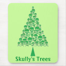 Arbre vert de Noël de crâne Tapis De Souris