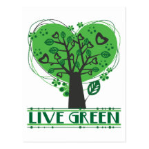 Arbre vivant d'abrégé sur vert carte postale