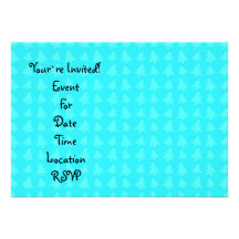 Arbres de Noël bleu-clair Invitation Personnalisable