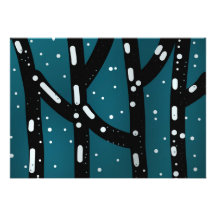 Arbres de noir d'invitation de carte postale avec 