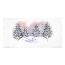 arbres d'hiver cartes de vœux avec photo
