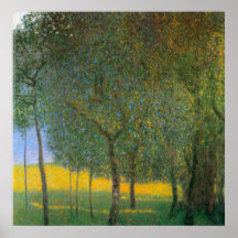 Arbres fruitiers par Gustav Klimt Affiche