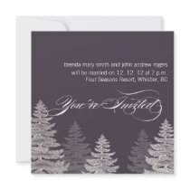 Arbres modernes gris d'invitations de mariage d'hi
