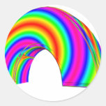 arc-en-ciel à trois dimensions autocollant rond