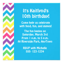Arc-en-ciel Chevron Invitations
