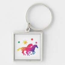 Arc-en-ciel de chevaux porte-clef