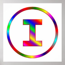 Arc-en-ciel de la lettre I Posters