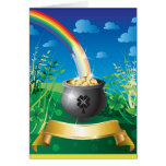 Arc-en-ciel d'or du jour de St Patrick Cartes