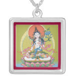Argent blanc Tara de COLLIER avec le pendentif