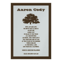 Argent d'arbre d'Aaron d'invitation de Mitzvah de 