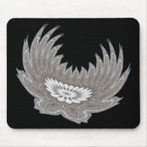 Argent de floraison d'ailes tapis de souris