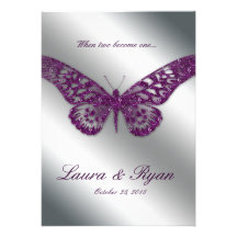 Argent de pourpre d'étincelle d'invitation de mari