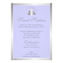 Argent de sweet sixteen/diadème bleu Invitation-Cu