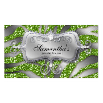 Argent de vert de zèbre de carte de visite de bijo cartes de visite