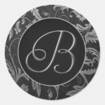Argent du monogramme B et joint noir de mariage da Autocollants