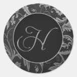 Argent du monogramme H et joint noir de mariage da Autocollants