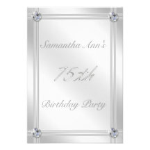 Argent et fête d'anniversaire d'effet de diamant s faire-parts