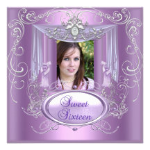 Argent rose lilas de fête d'anniversaire seize du  invitations