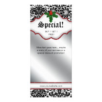Argent rouge floral de damassé de carte de support cartes publicitaires