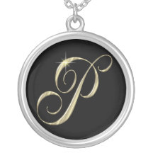 Argent sterling de collier initial de la lettre P 