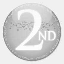 Argentez la deuxième 2ème) récompense d'endroit ( autocollant rond