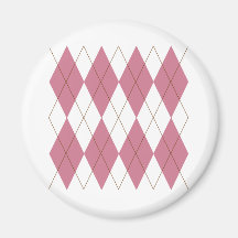 argyle bruin roze magneet