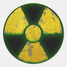 Arme nucléaire jaune adhésifs ronds