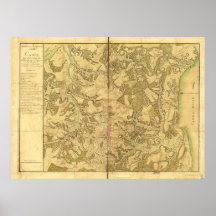 Armée de Rochambeau carte de 1782 secteurs de Will Posters