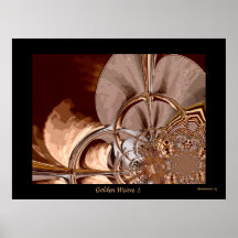Armure d'or 2 d'art abstrait de Digitals d'affiche