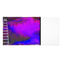 Arrière - plan bleu et noir pourpre avec la photo  photocartes personnalisées